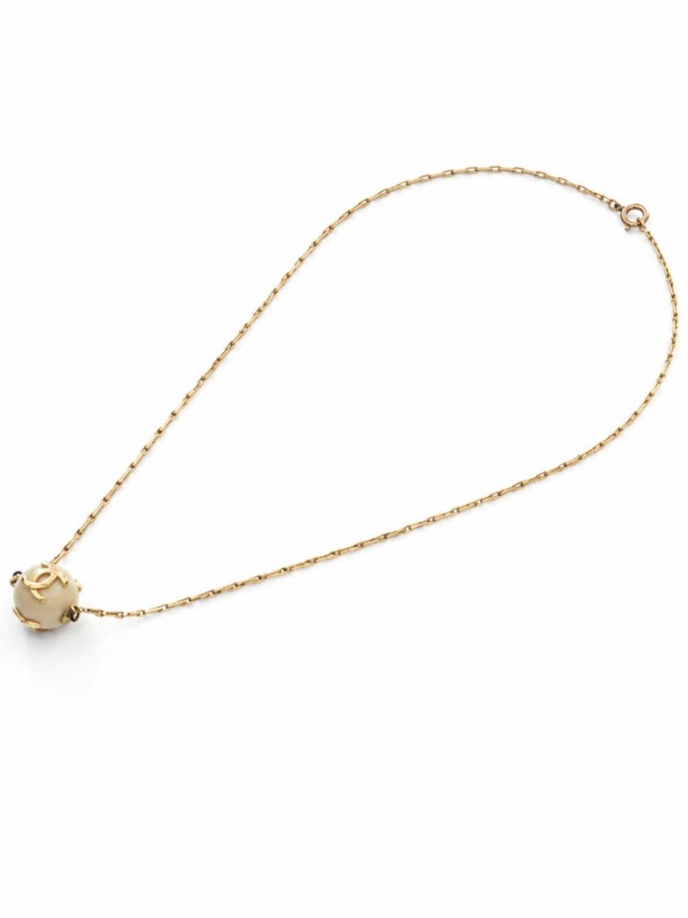 Authentic Vintage Chanel Coco Mark Spherical Chain Necklace